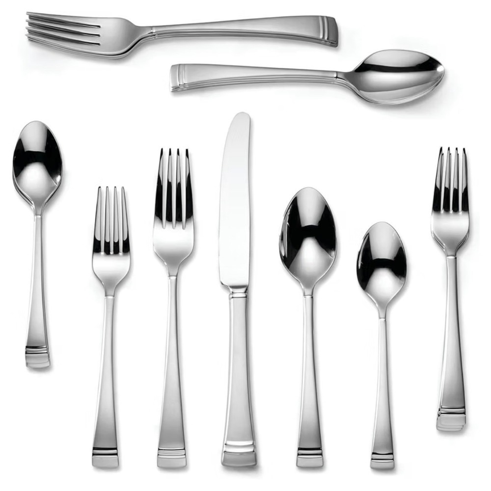 Lenox Federal Platinum Frosted 20 Piece Flatware Set 18/10 Stainless Steel